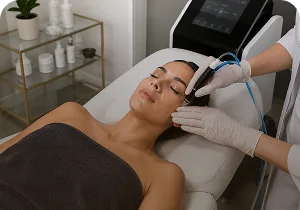 HydraFacial Syndeo facial treatment in a treatment room