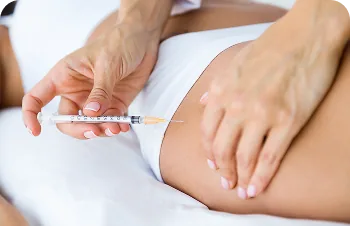 Injectable collagen stimulators – injection into the abdomen