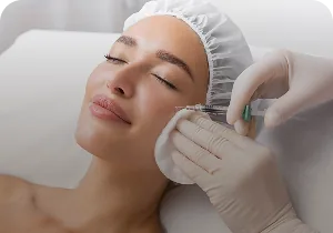 Face cleansed with cotton pads before treatment – mesotherapy