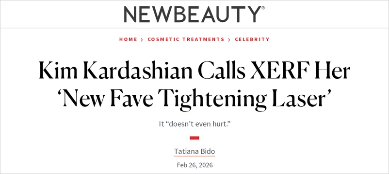 NewBeauty headline: Kim Kardashian Calls XERF Her ‘New Fave Tightening Laser’